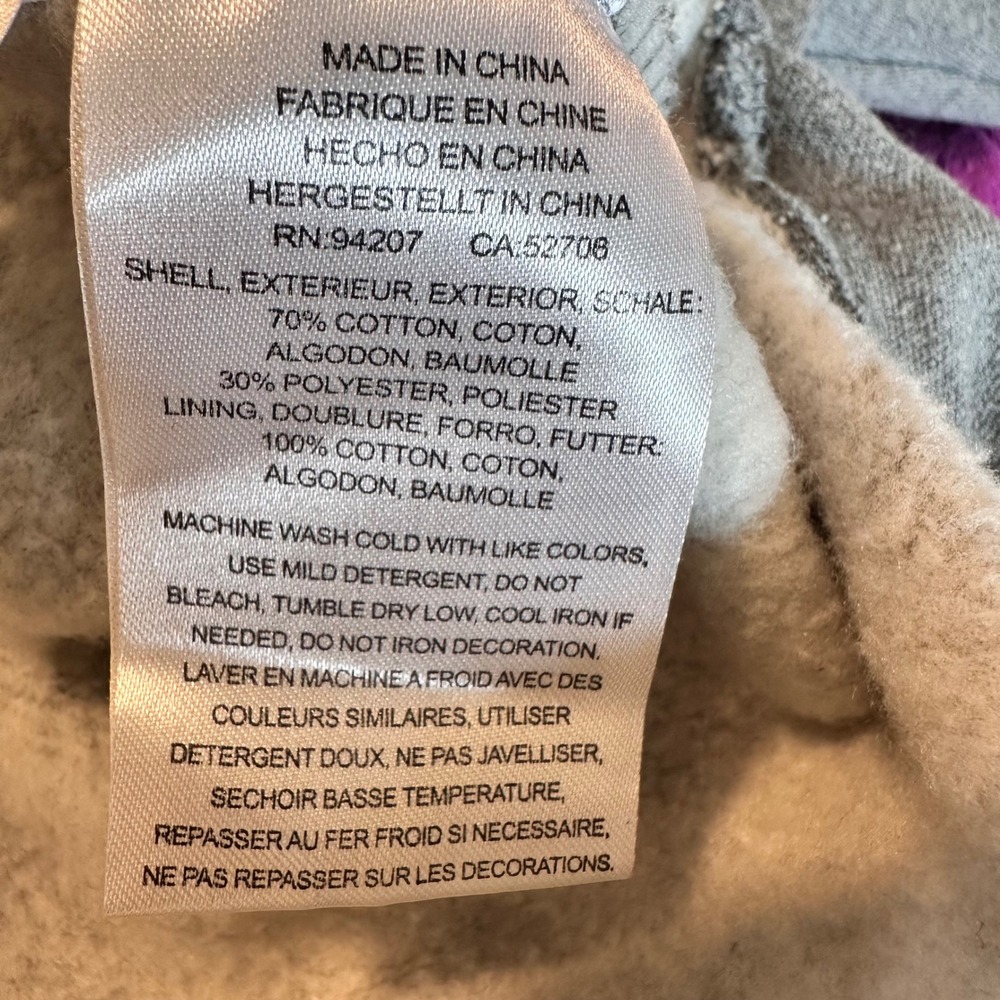 Caterpillar Hoodie Men Gray Logo Patch Pullover Workwear Casual Sweatshirt Large - Picture 4 of 9